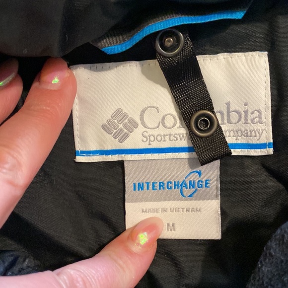 Columbia Interchange Jacket Coat Gray Black Medium M EUC - Picture 3 of 7